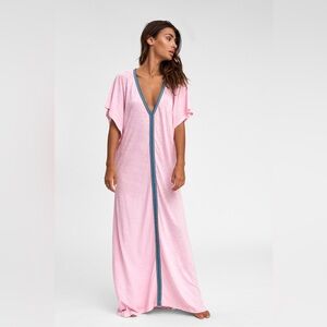 Pitusa Light Pink Dress with Teal Trim